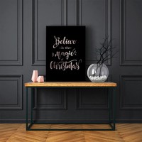 Weihnachtsposter Believe in the magic of Christmas - Weihnachtsdekoration Kupferfolie + schwarz