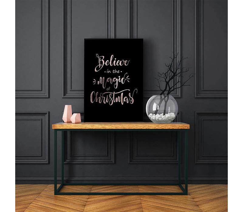 Weihnachtsposter Believe in the magic of Christmas - Weihnachtsdekoration Kupferfolie + schwarz