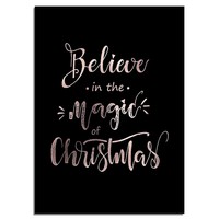 Weihnachtsposter Believe in the magic of Christmas - Weihnachtsdekoration Kupferfolie + schwarz
