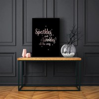 Kerstposter Sparkles and Twinkles all the way - Kerstdecoratie Koper folie + zwart