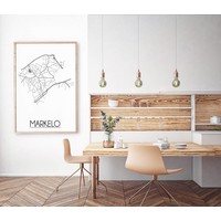Markelo Stadtplan poster plakat - Weiß grau schwarz