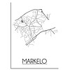 Markelo Stadtplan poster plakat - Weiß grau schwarz