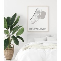 Grundriss Stadtplan Roelofarendsveen - Wanddekoration - Schwarz-Weiß-Grau