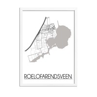 Grundriss Stadtplan Roelofarendsveen - Wanddekoration - Schwarz-Weiß-Grau
