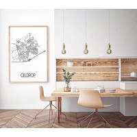 Grundriss Stadtplan Geldrop - Wanddekoration - Schwarz-Weiß-Grau