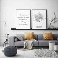 Grundriss Stadtplan Geldrop - Wanddekoration - Schwarz-Weiß-Grau