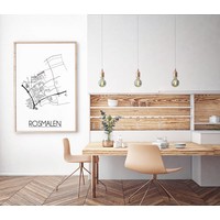 Karte Rosmalen Stadtplanposter - Weiß Schwarz Grau