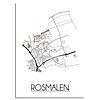DesignClaud Karte Rosmalen Stadtplanposter - Weiß Schwarz Grau