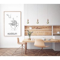 Karte Hilversum Stadtplanposter - Weiß Schwarz Grau