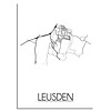 DesignClaud Karte Leusden Stadtplanposter - Weiß Schwarz Grau