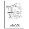 DesignClaud Karte Waalwijk Stadtplanposter - Weiß Schwarz Grau