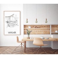 Karte Waalwijk Stadtplanposter - Weiß Schwarz Grau