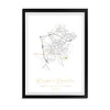 DesignClaud Hochzeitsposter Goldfolie / Silberfolie / Kupferfolie Stadtplan - Hochzeitsgeschenk personalisiert