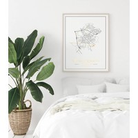Hochzeitsposter Goldfolie / Silberfolie / Kupferfolie Stadtplan - Hochzeitsgeschenk personalisiert