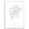 Geboorteposter Goudfolie / Zilverfolie / Koperfolie - Stadskaart - Geboorteplaats Kraamcadeau