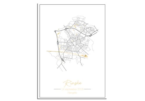 DesignClaud Geburtsposter Goldfolie / Silberfolie / Kupferfolie - Stadtplan - Geburtsort