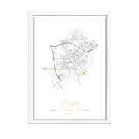 Birth poster Gold foil / Silver foil / Copper foil - City map