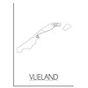 Karte Vlieland Stadtplanposter - Weiß Schwarz Grau
