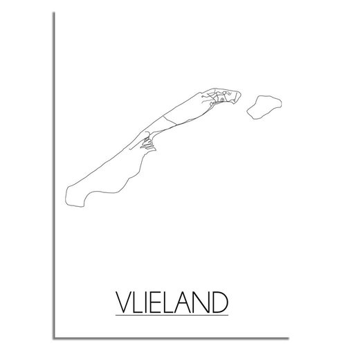 Vlieland Plattegrond poster 