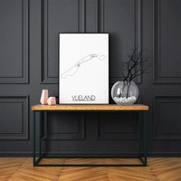 Karte Vlieland Stadtplanposter - Weiß Schwarz Grau