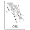 DesignClaud Cuijk Stadtplan-poster - Weiß Schwarz Grau