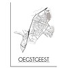 DesignClaud Oegstgeest Stadtplan-poster - Weiß Schwarz Grau