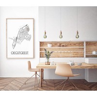 Oegstgeest Stadtplan-poster - Weiß Schwarz Grau