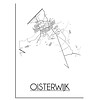 Oisterwijk Stadtplan-poster - Weiß Schwarz Grau