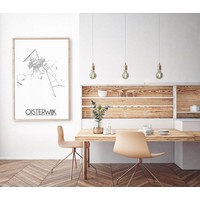 Oisterwijk Stadtplan-poster - Weiß Schwarz Grau