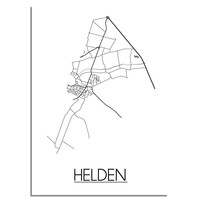 Helden Stadtplan-poster - Weiß Schwarz Grau