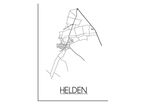 DesignClaud Helden Stadtplan-poster - Weiß Schwarz Grau