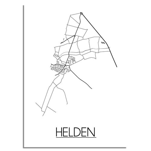Helden Stadtplan-poster - Weiß Schwarz Grau 
