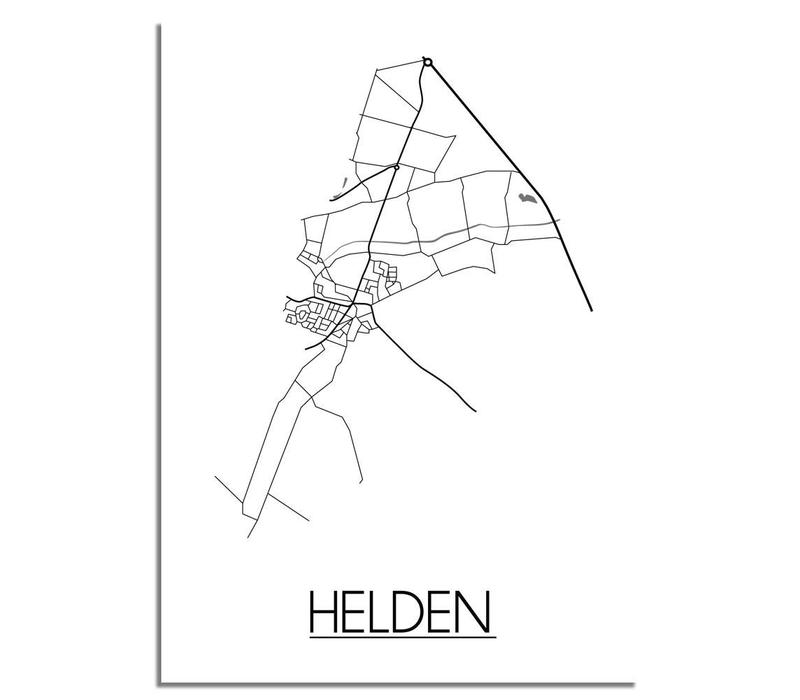 Helden Stadtplan-poster - Weiß Schwarz Grau