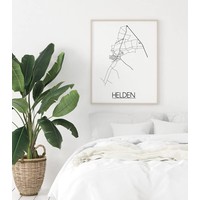Helden Stadtplan-poster - Weiß Schwarz Grau