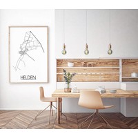 Helden Stadtplan-poster - Weiß Schwarz Grau