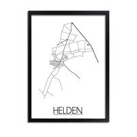 Helden Stadtplan-poster - Weiß Schwarz Grau