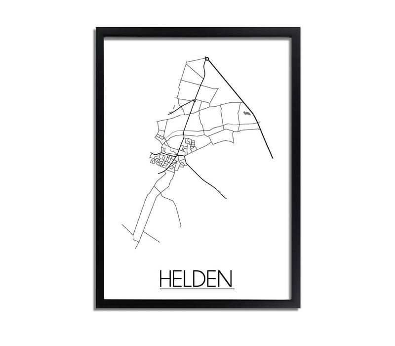 Helden Stadtplan-poster - Weiß Schwarz Grau
