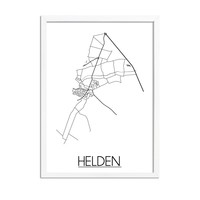 Helden Stadtplan-poster - Weiß Schwarz Grau