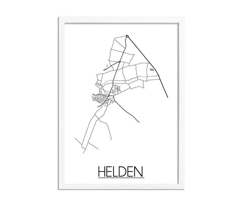 Helden Stadtplan-poster - Weiß Schwarz Grau