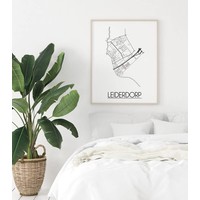Leiderdorp Stadtplan-poster - Weiß Schwarz Grau