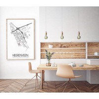 Heerenveen Stadtplan-poster - Weiß Schwarz Grau