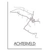DesignClaud Achterveld Stadtplan-poster - Weiß Schwarz Grau