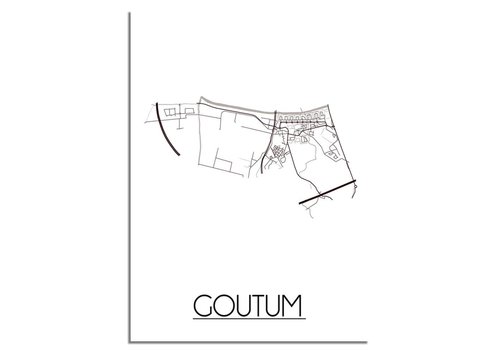 DesignClaud Goutum Stadtplan-poster - Weiß Schwarz Grau
