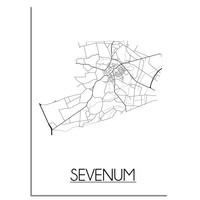 Sevenum Stadtplan-poster - Weiß Schwarz Grau