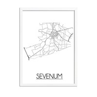 Sevenum Stadtplan-poster - Weiß Schwarz Grau