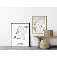 Eemnes Stadtplan-poster - Weiß Schwarz Grau