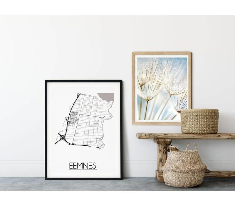 Eemnes Stadtplan-poster - Weiß Schwarz Grau