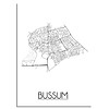 DesignClaud Bussum Stadtplan-poster - Weiß Schwarz Grau