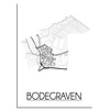 DesignClaud Bodegraven Stadtplan-poster - Weiß Schwarz Grau