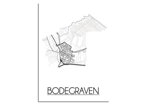 DesignClaud Bodegraven Stadtplan-poster - Weiß Schwarz Grau